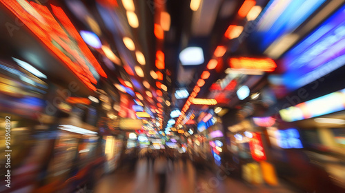 blurred image of customers in a restaurant, highlighting the lively atmosphere and social interactions, with a focus on the background ambiance and dining experience