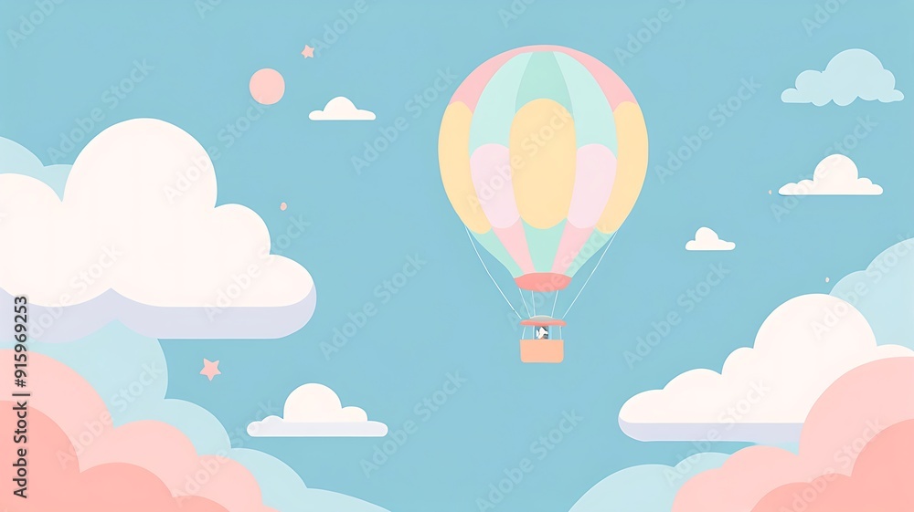 flying balloons in the sky with clouds flying balloons in the sky with clouds