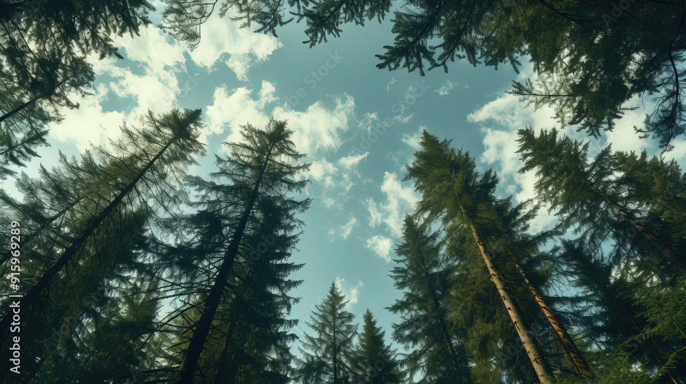 Fototapeta premium beautiful and shady pine forest.