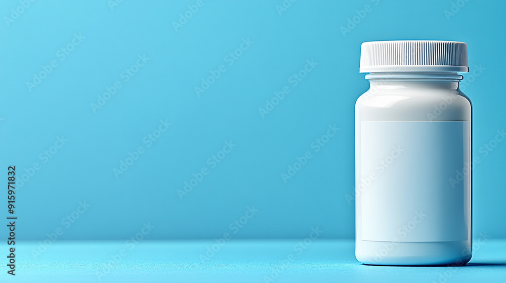 Empty pill bottle with blank label on white background, symbolizing the void or absence of medication. Represents themes of health, wellness, uncertainty, and the potential for change Empty pill bottle with blank label on white background, symbolizing the void or absence of medication. Represents themes of health, wellness, uncertainty, and the potential for change