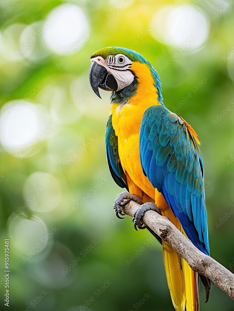 parrot isolated on spring background parrot isolated on spring background