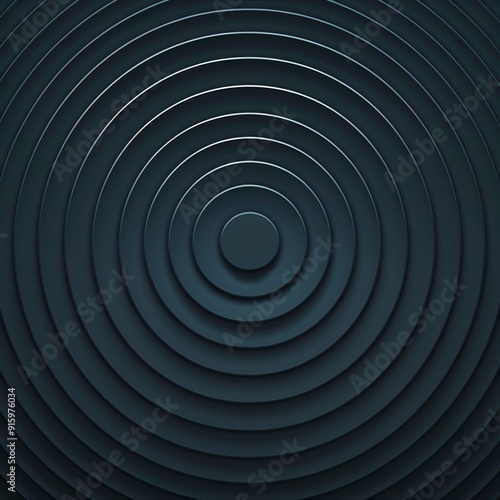 Abstract background with concentric circles in seamless looping animation. Dark blue texture with light outline creates hypnotic optical illusion. Ideal for projects.