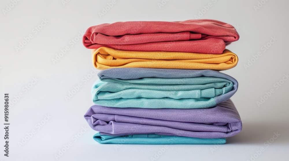 Neatly arranged cotton fabrics in vibrant colors create a visually appealing display Neatly arranged cotton fabrics in vibrant colors create a visually appealing display