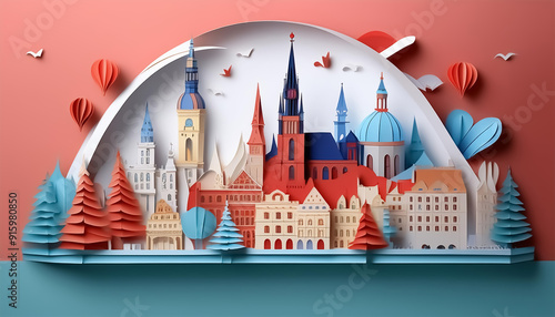 3d prague silhouette