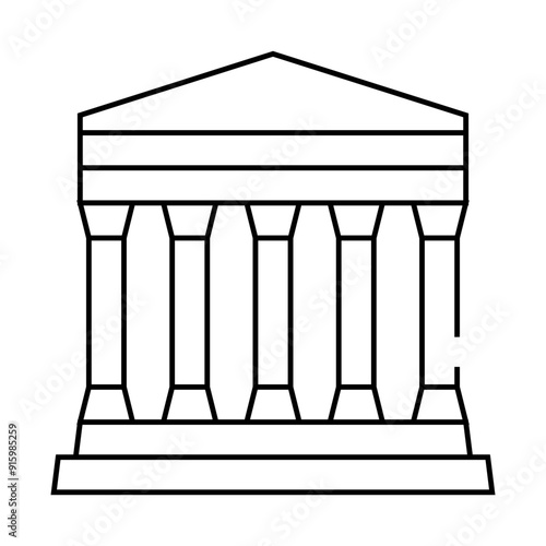 concordia temple, agrigento sicily line icon vector. concordia temple, agrigento sicily sign. isolated contour symbol black illustration