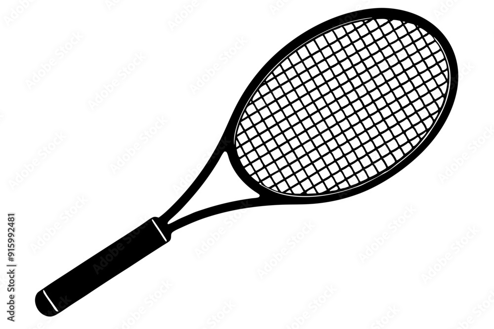 
tennis racket icon, tennis racket silhouette vector