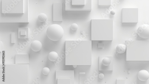 Abstract White Geometric Composition