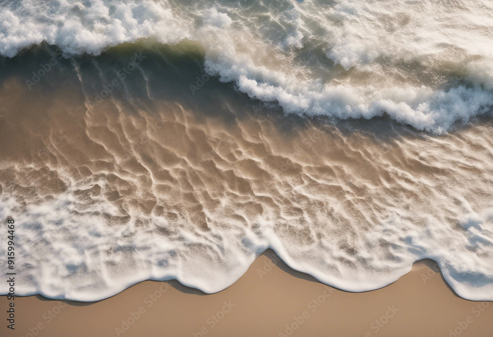 Top view waves on the sand beach summer holiday vacation concept isolated on white and transparent b Top view waves on the sand beach summer holiday vacation concept isolated on white and transparent b