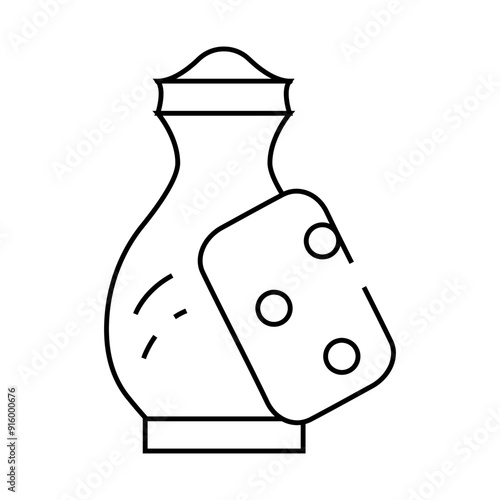 pot grinding line icon vector. pot grinding sign. isolated contour symbol black illustration