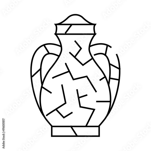 repair damaged pot line icon vector. repair damaged pot sign. isolated contour symbol black illustration