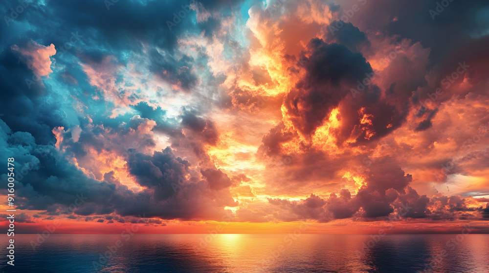 Dramatic Sunset Panorama. Beautiful Nature Background. Dramatic Sunset Panorama. Beautiful Nature Background.