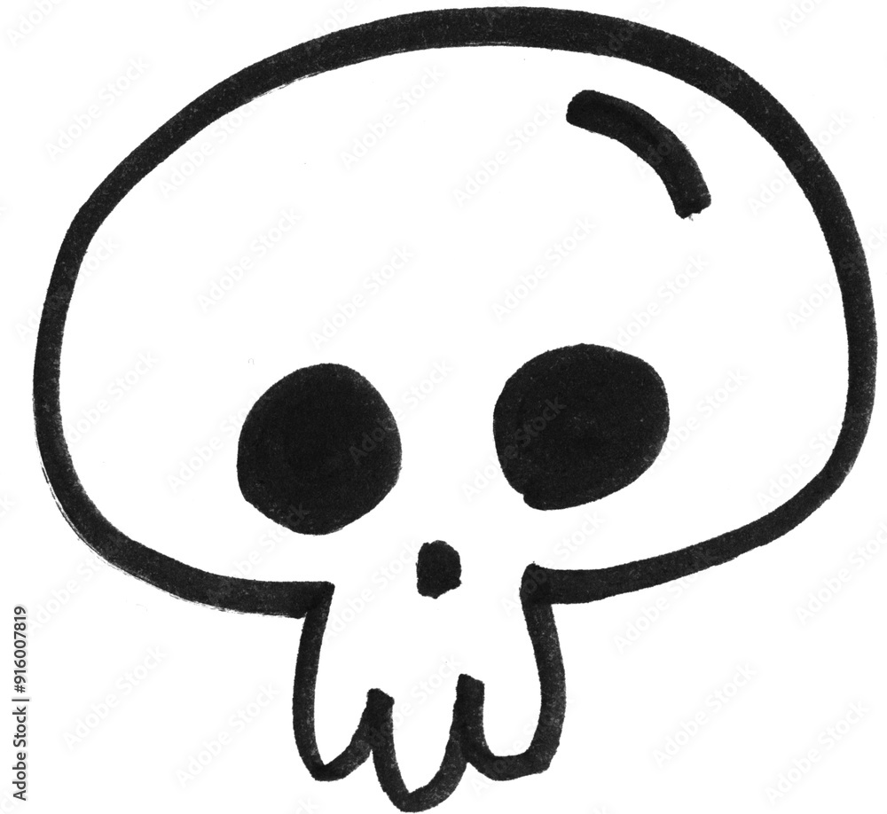 Skull Abstract hand drawing shape, scribble comic emoticon element isolated on white background . Skull Abstract hand drawing shape, scribble comic emoticon element isolated on white background .