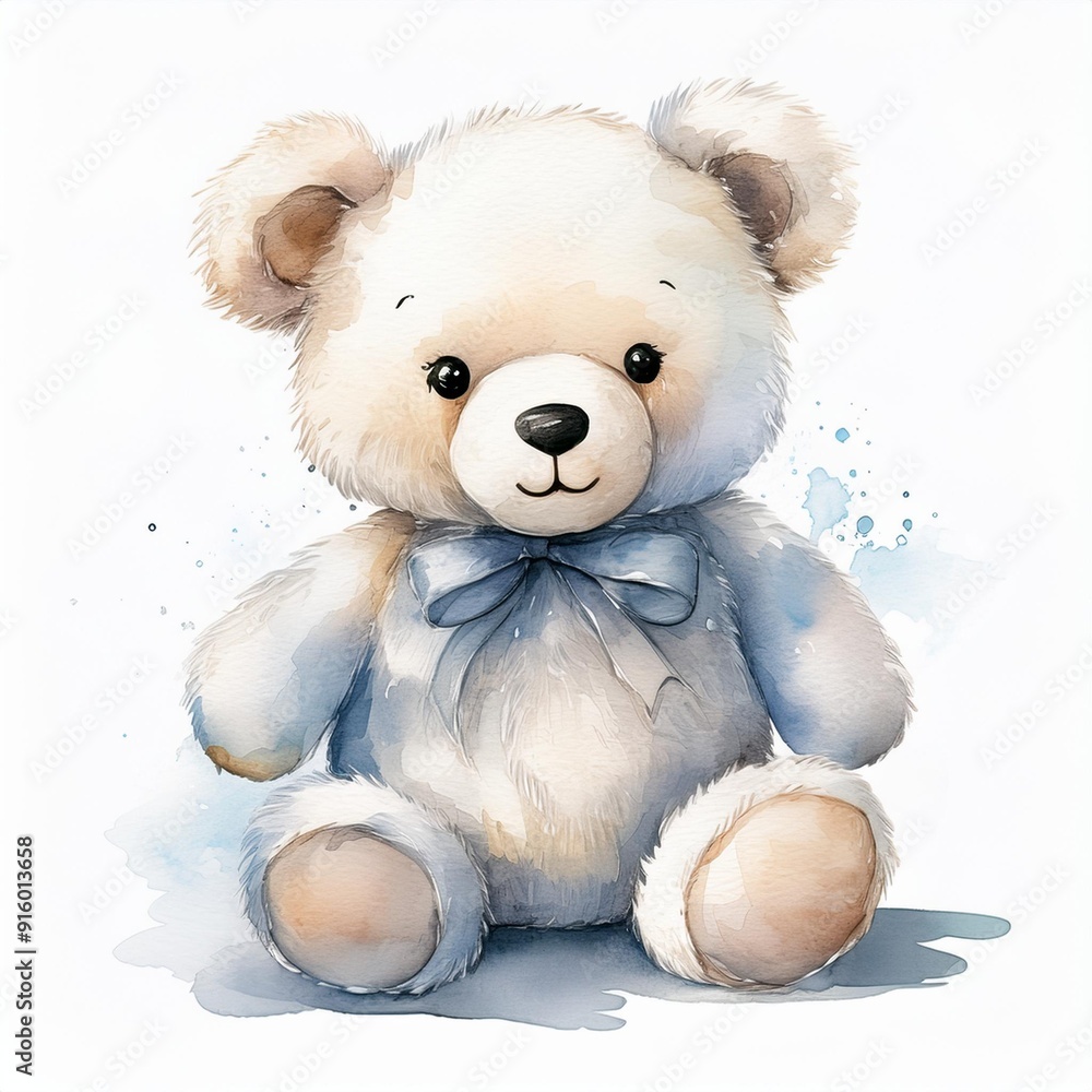 Isolated stuffed teddy bear toy in watercolor
Isolated stuffed teddy bear toy in watercolor