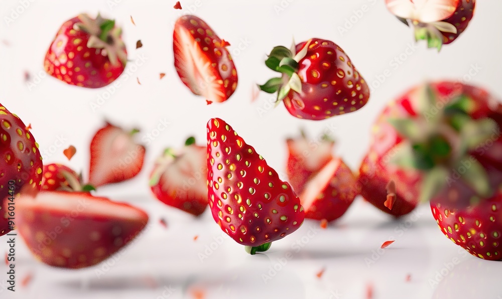 Beautiful view of fresh red strawberry plantation from fruit farm Generate AI Beautiful view of fresh red strawberry plantation from fruit farm Generate AI