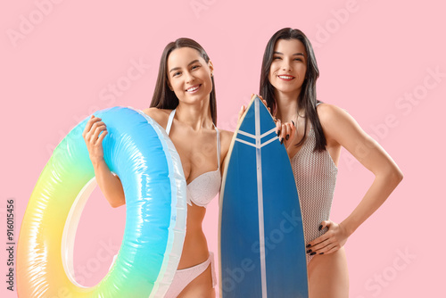 Female friends in beachwear...