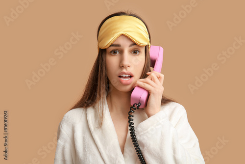Young shocked woman in paja...