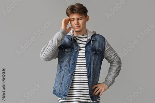 Young man with headache pre...
