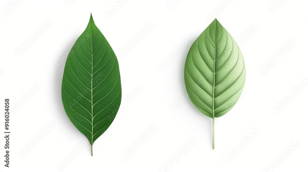 2D illustration of a green nature leaf with basic shapes on a neutral color background in a simplicity of drawing in a minimalist vector style 2D illustration of a green nature leaf with basic shapes on a neutral color background in a simplicity of drawing in a minimalist vector style