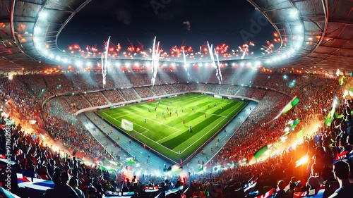 Soccer Stadium Night Game