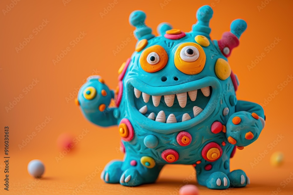 A colorful monster made of clay. AI. A colorful monster made of clay. AI.
