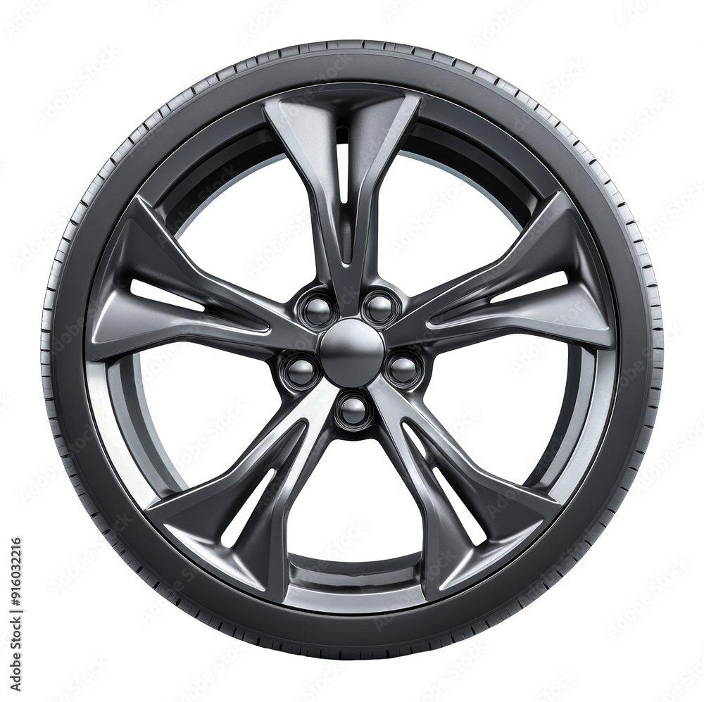 Obraz premium Car wheel design, cut out - stock png.