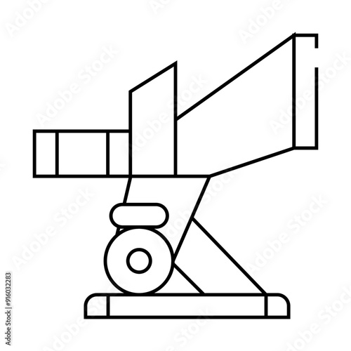 wood crusher line icon vector. wood crusher sign. isolated contour symbol black illustration