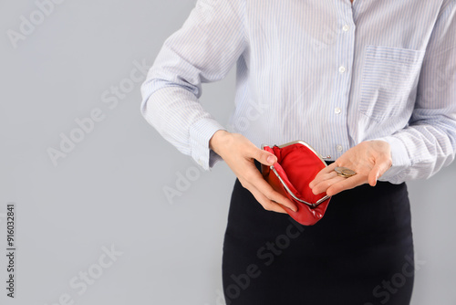 Bankrupt businesswoman with...