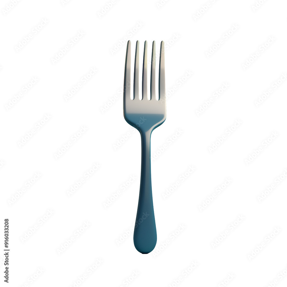 A shiny metal fork, isolated on a transparent background. A shiny metal fork, isolated on a transparent background.