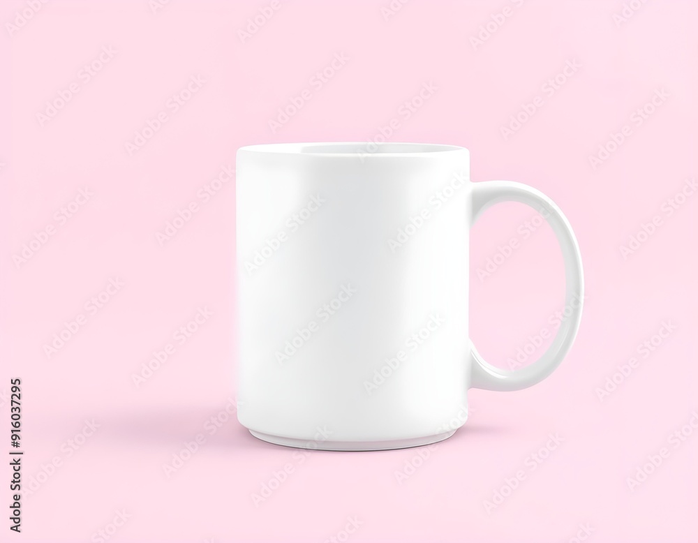 blank mug mockup on a pink background create with ai blank mug mockup on a pink background create with ai