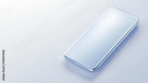 Silver Smartphone on a White Background