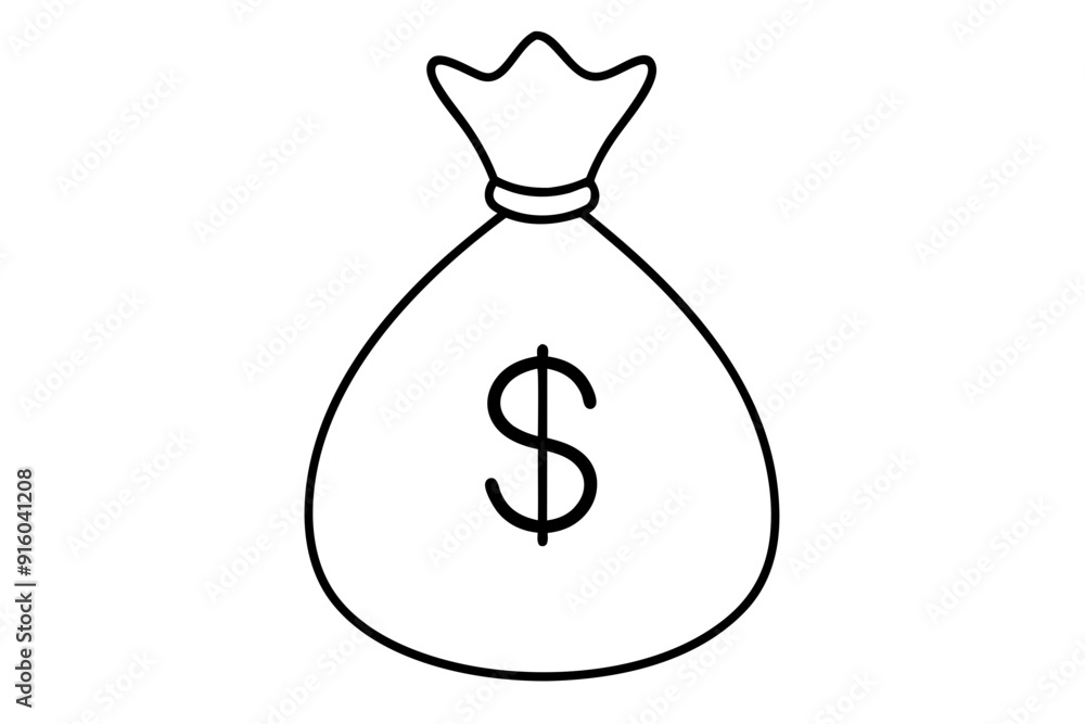Money bag line art vector, Money bag with dollar outline icon. vector illustration
Money bag line art vector, Money bag with dollar outline icon. vector illustration