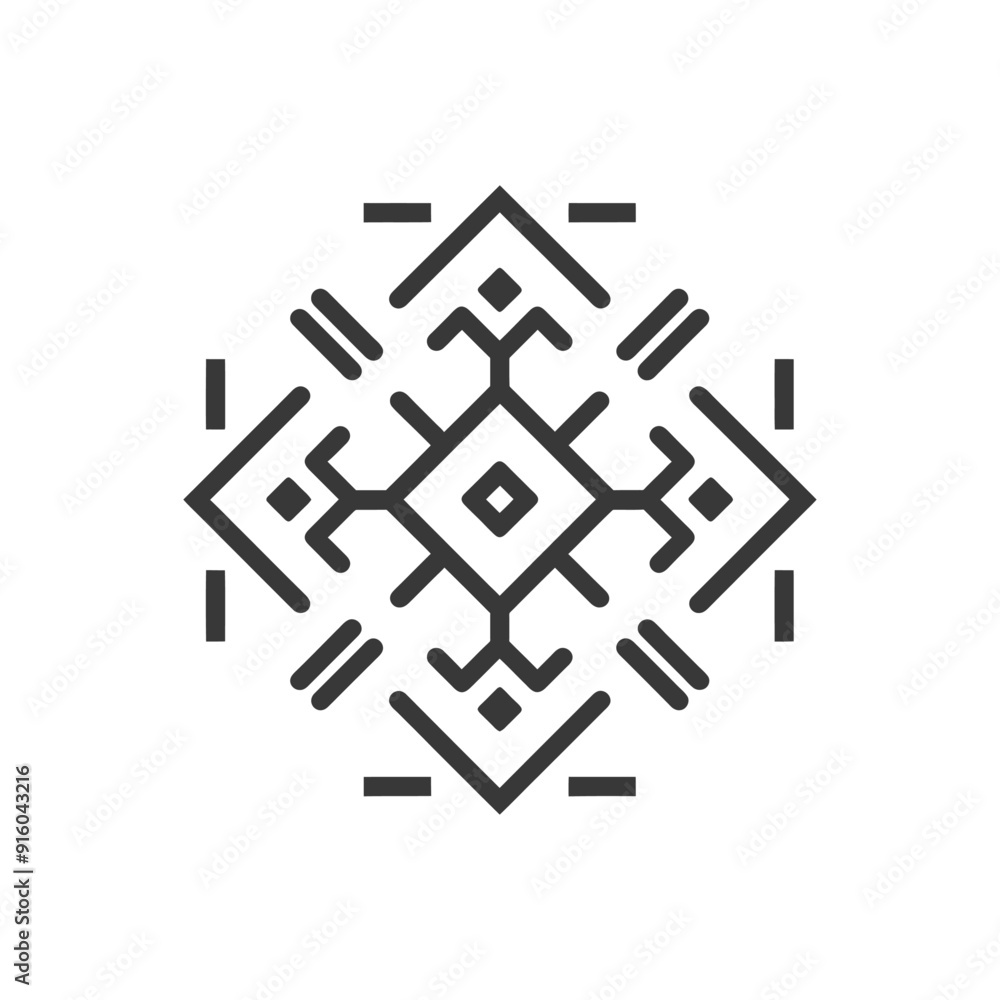 Abstract Geometric Pattern with Symmetrical Lines and Shapes Abstract Geometric Pattern with Symmetrical Lines and Shapes