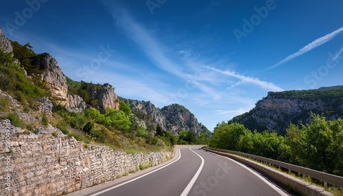 road to cians gorge regional nature reserve alpes maritimes france photo