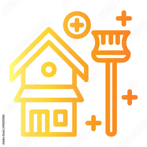 house keeping Line Gradient Icon