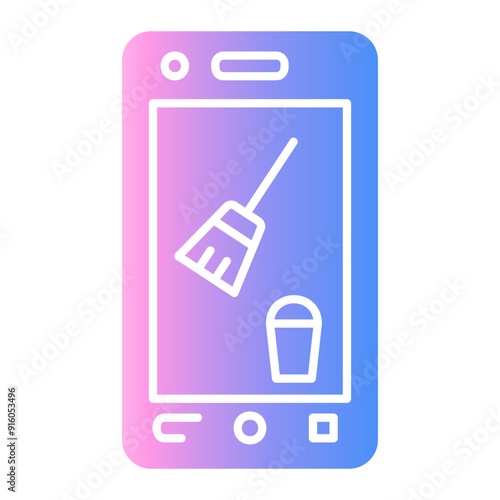 mobile cleaner Gradient icon