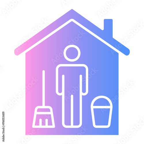 house keeping Gradient icon