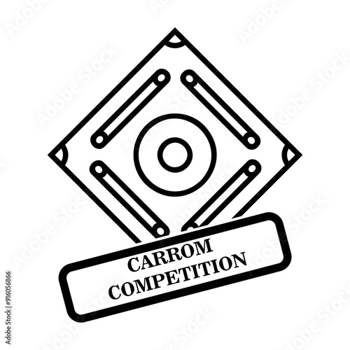 carrom competition Line Icon