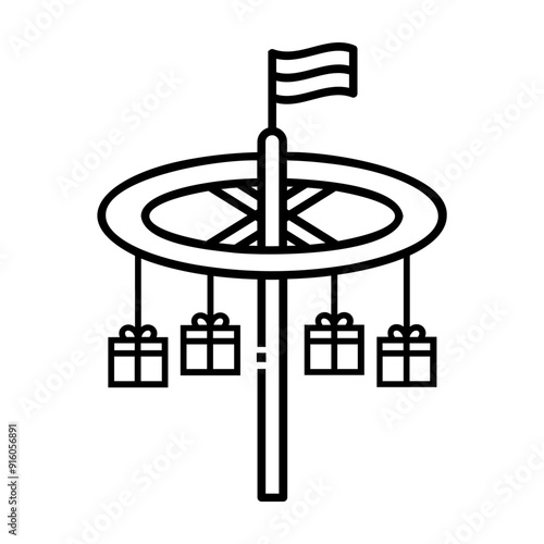 climbing slippery pole Line Icon