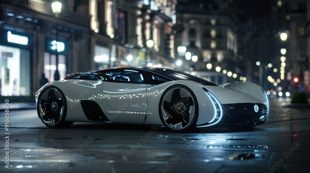 Obraz premium Electric vehicles with wireless charging capabilities