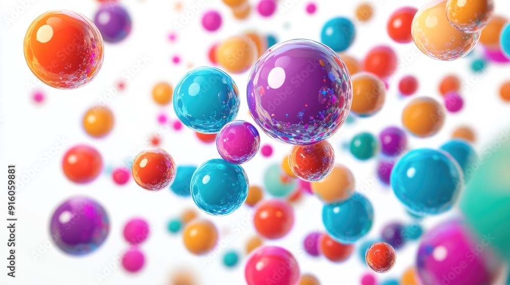 Vivid 3D colorful spheres on a clean white background, perfect for a brochure template collection or magazine cover design Vivid 3D colorful spheres on a clean white background, perfect for a brochure template collection or magazine cover design