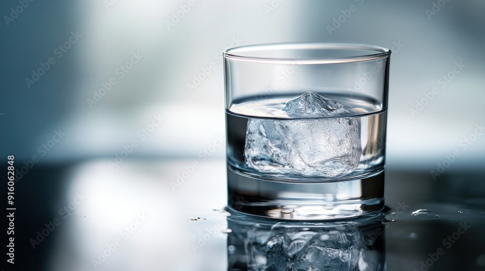 Glass of Water with Ice Cube Glass of Water with Ice Cube