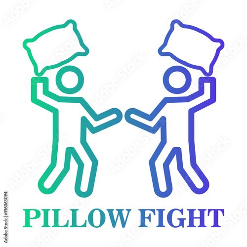Pillow fight competition Line Gradient Icon