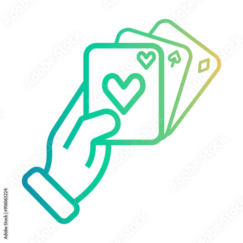 card game Line Gradient Icon