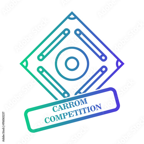 carrom competition Line Gradient Icon