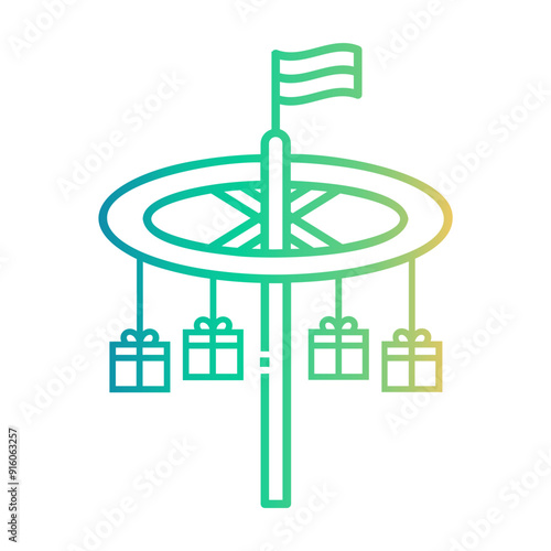 climbing slippery pole Line Gradient Icon