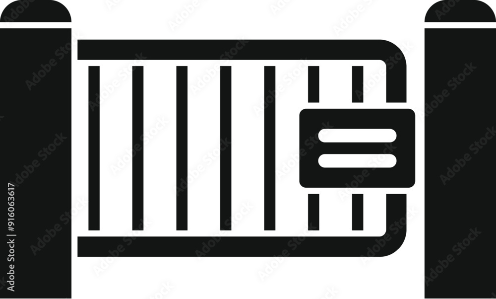 Simple icon of an automatic entrance gate allowing access to public transportation Simple icon of an automatic entrance gate allowing access to public transportation