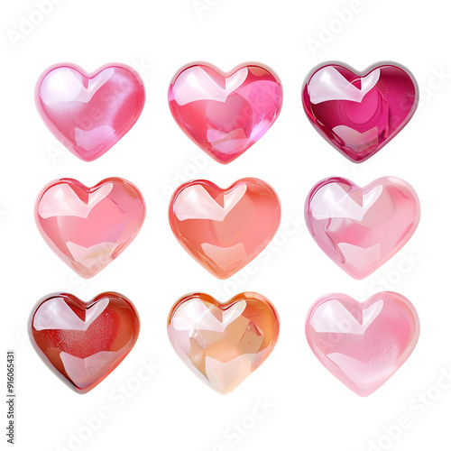 pink hearts isolated on transparent background png