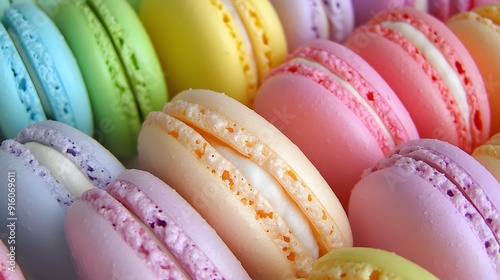 5. A colorful assortment of macarons in various pastel shades