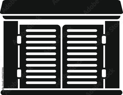 Closed bank counter with metal shutters providing security outside of business hours