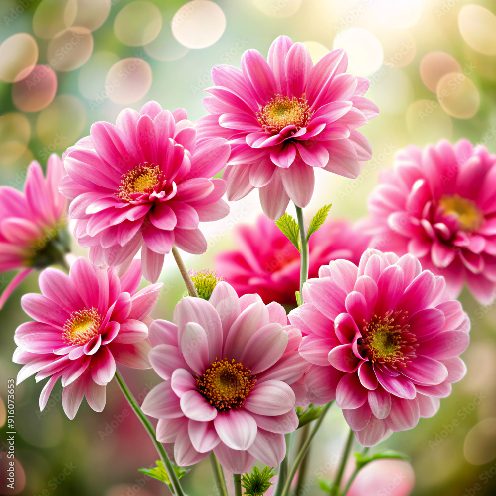 Fototapeta premium pink flowersflower, pink, chrysanthemum, nature, flowers, dahlia, daisy, bloom, plant, garden, floral, blossom, petal, beauty, bouquet, isolated, flora, spring, purple, summer, macro, white, beautiful